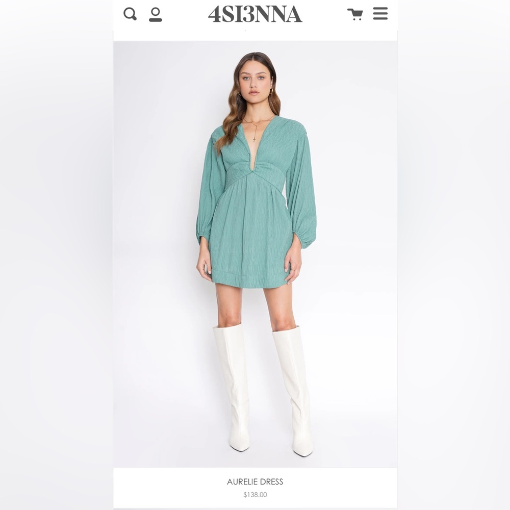 4si3nna turquoise mini dress